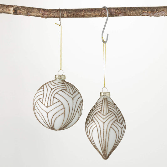 WHITE ART DECO ORNAMENT