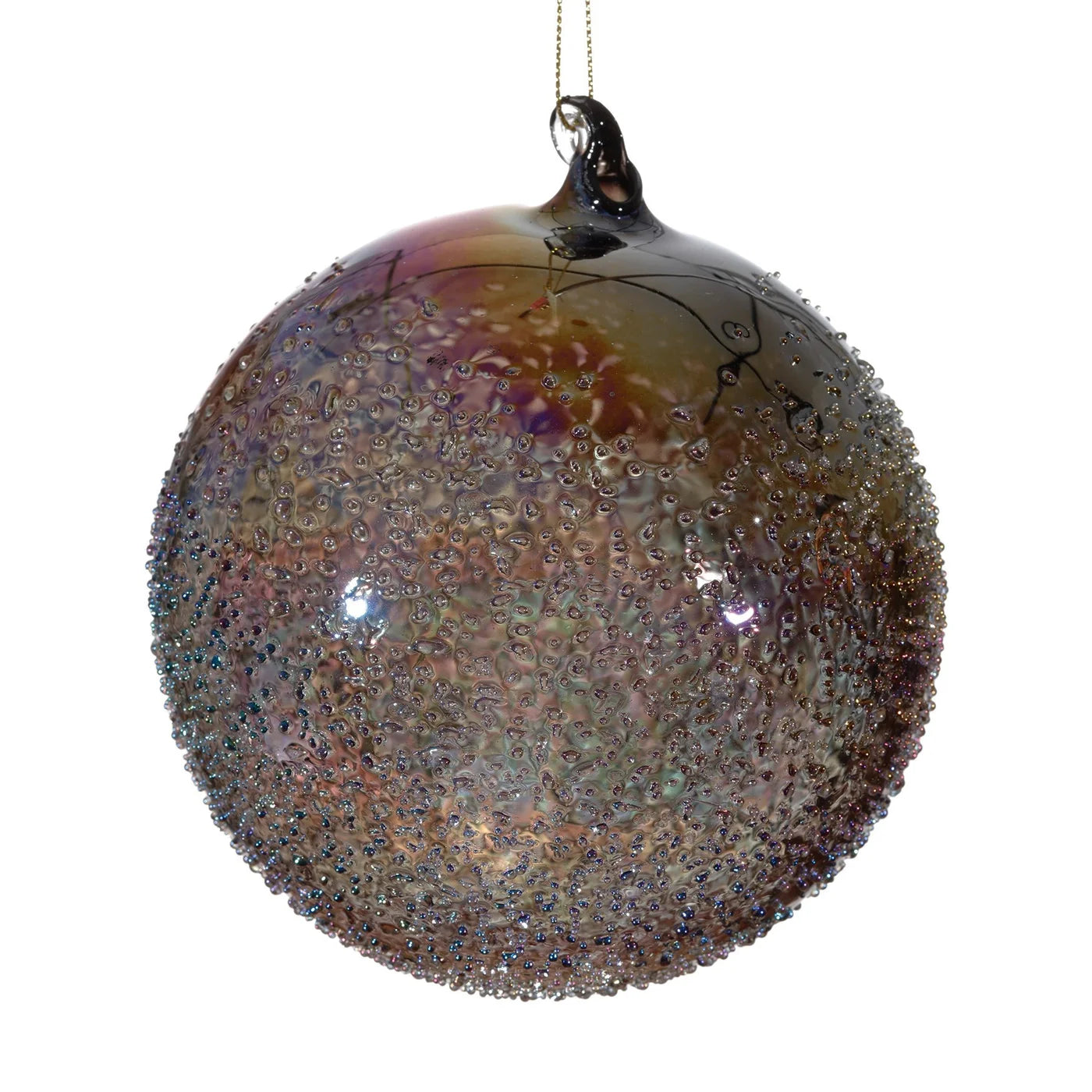 Jim Marvin Beaded Ball - Black Iridescent