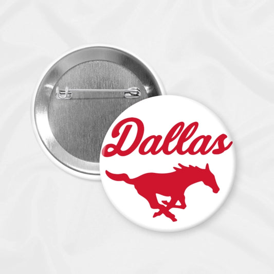 Smu Game Day Button | Vintage Dallas Mustang