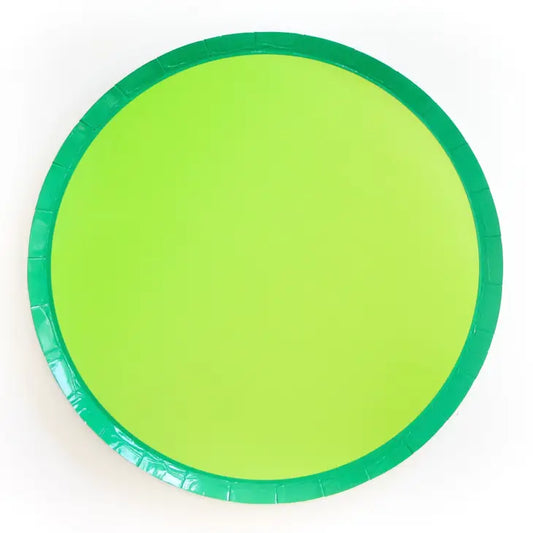 Green and Lime Color Blocked Paper Plates