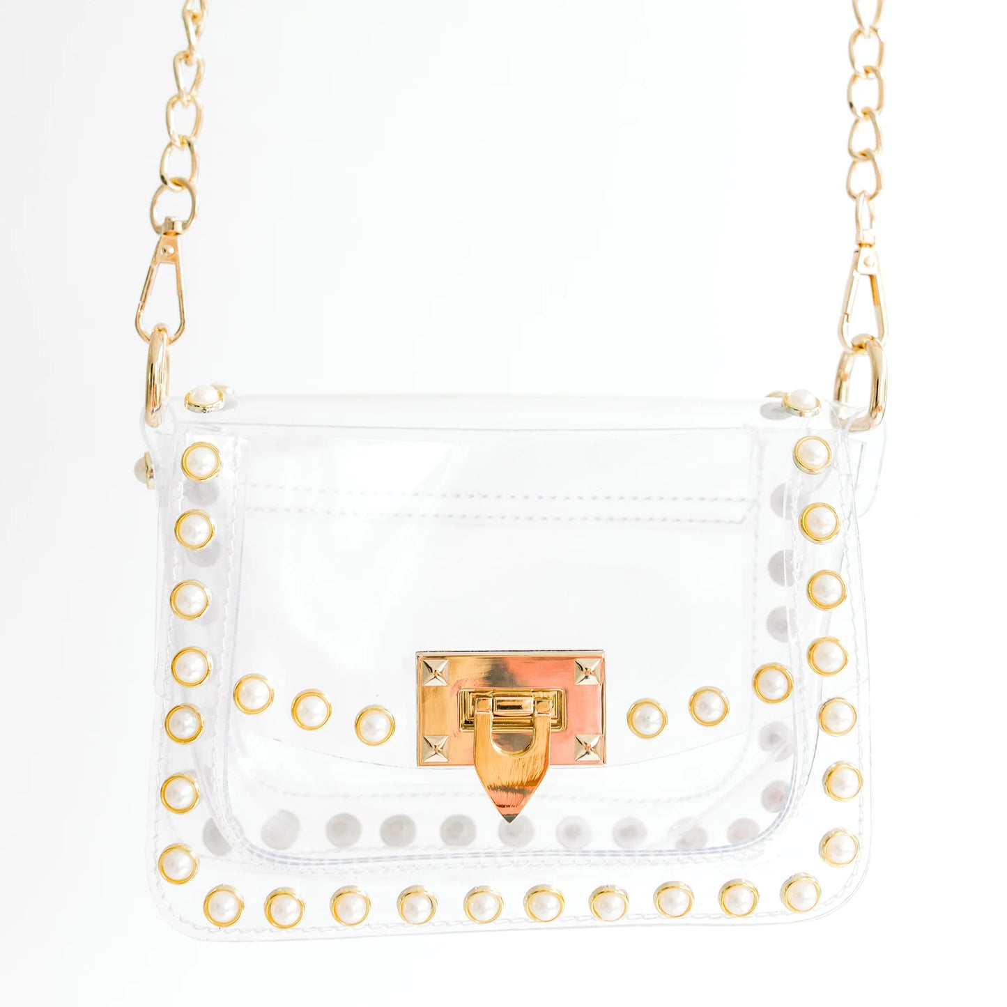 JACKIE CLEAR PURSE IN PEARL