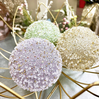 PASTEL BEADED BALL ORNAMENT