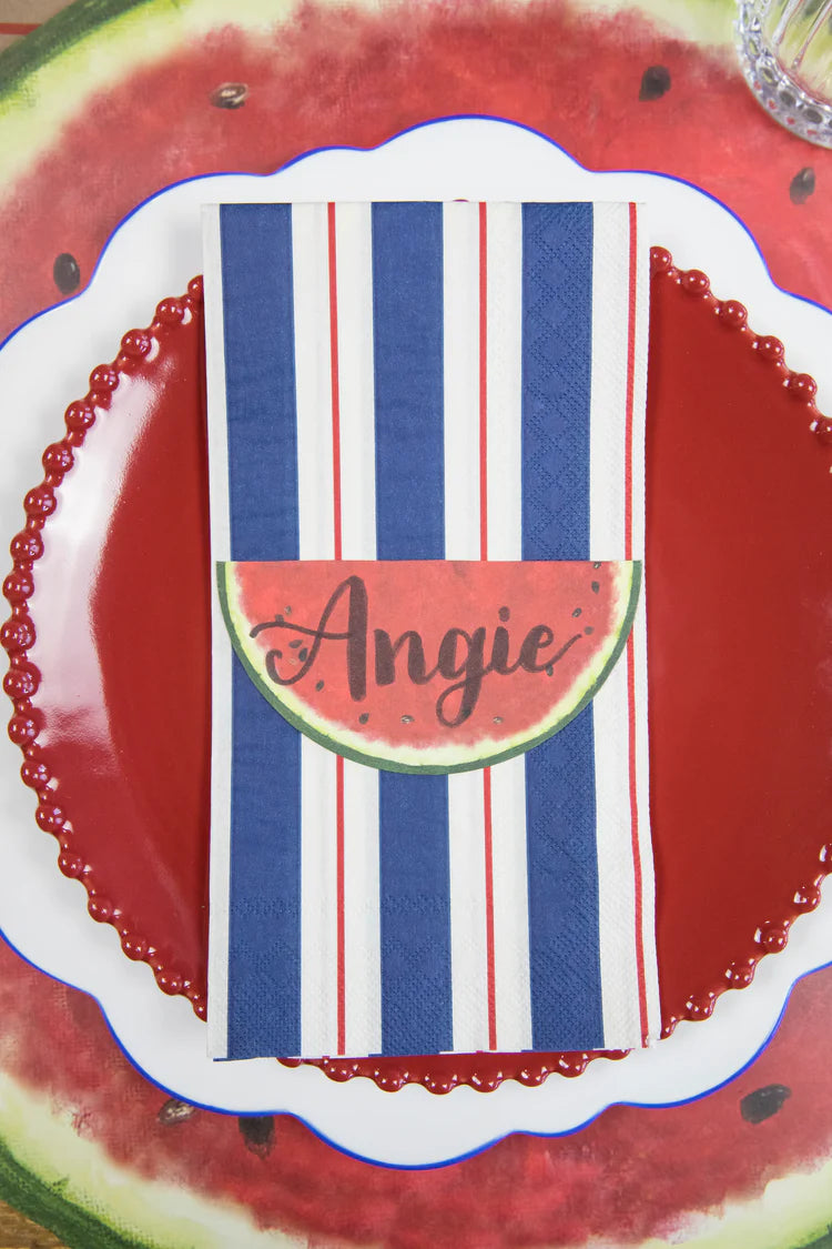 Navy & Red Awning Stripe Napkins