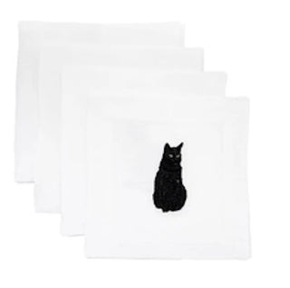 Best Friend Embroidered Cocktail Napkins - Cats