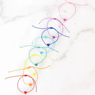 Adjustable Heart Cord Bracelet