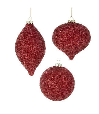 Beaded Glass Red Ornament