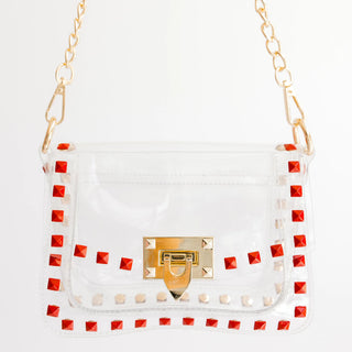 The Jackie Clear Purse - Assorted Color Studs