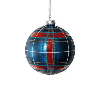 Plaid Design Glass Ball Ornament