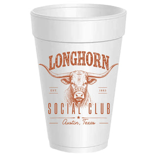 University of Texas Longhorn Social Club Styrofoam Cups