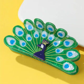 Peacock Hair Claw Clip