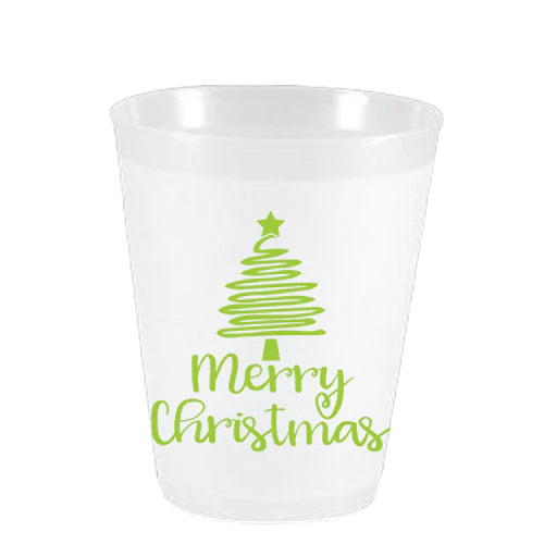 Merry Christmas Squiggle Tree Frost Flex Cups