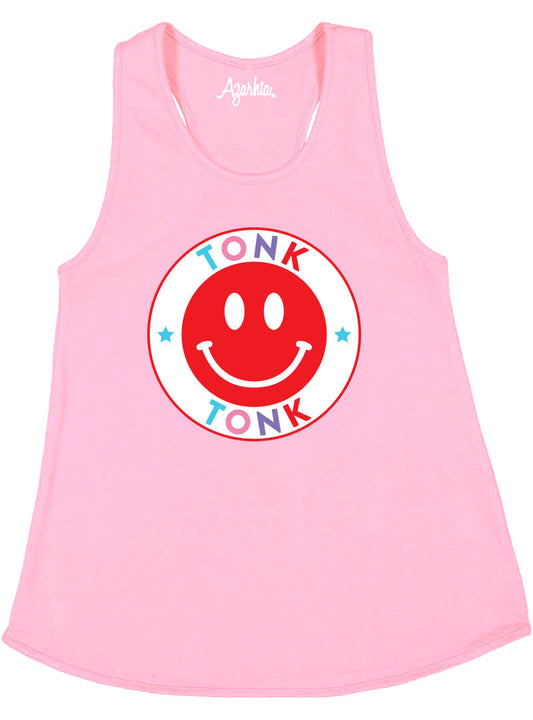 Youth Tank Top with Racer Back Tonk Smiley in Light Pink