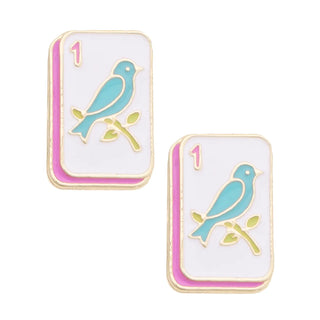 Bird Bam Enamel Stud Earrings