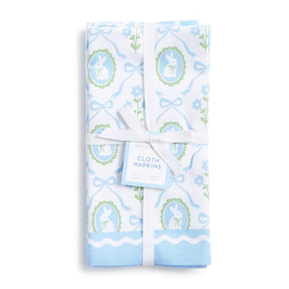 Bunnies and Bows Set of 4 Cloth Napkins