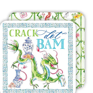 Crack Dot Bam Mahjong Square Coaster
