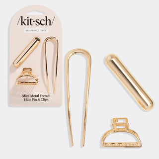 a gold hair pins and clips