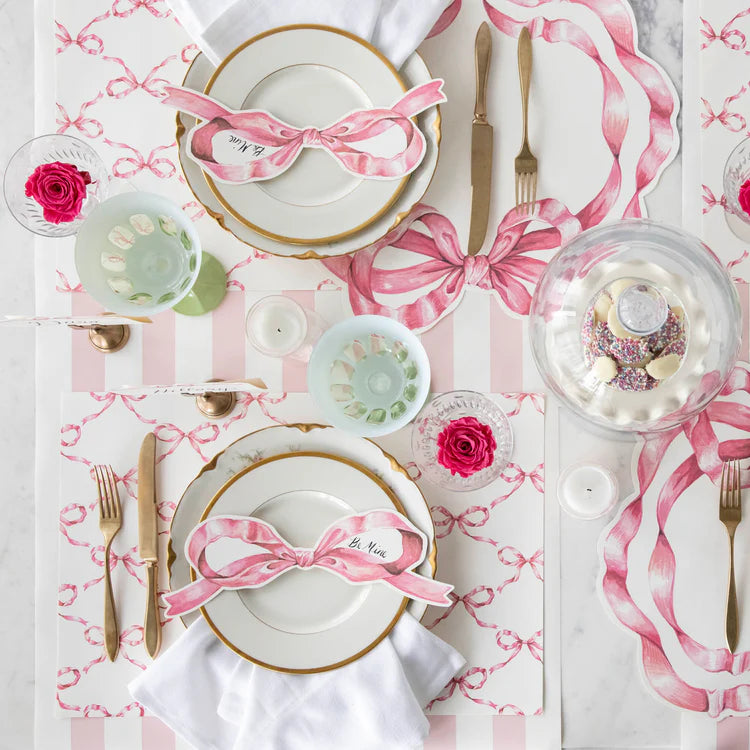 Pink Bow Lattice Placemat