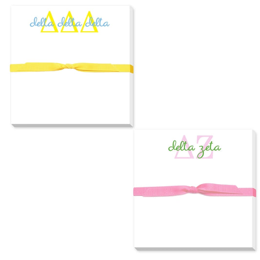 Sorority Greek Doodle Script Notepad