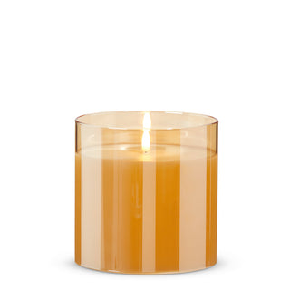 6" X 6" GOLD GLASS IVORY PILLAR CANDLE