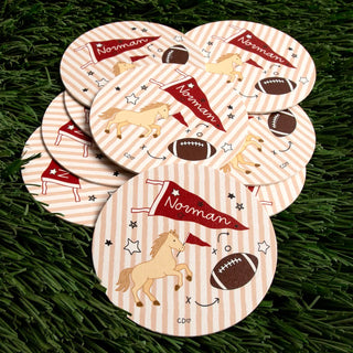 Norman Football Game Day Paper Coasters
