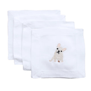 Best Friend Embroidered Cocktail Napkins - Dogs