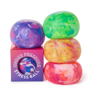 a stack of colorful balls