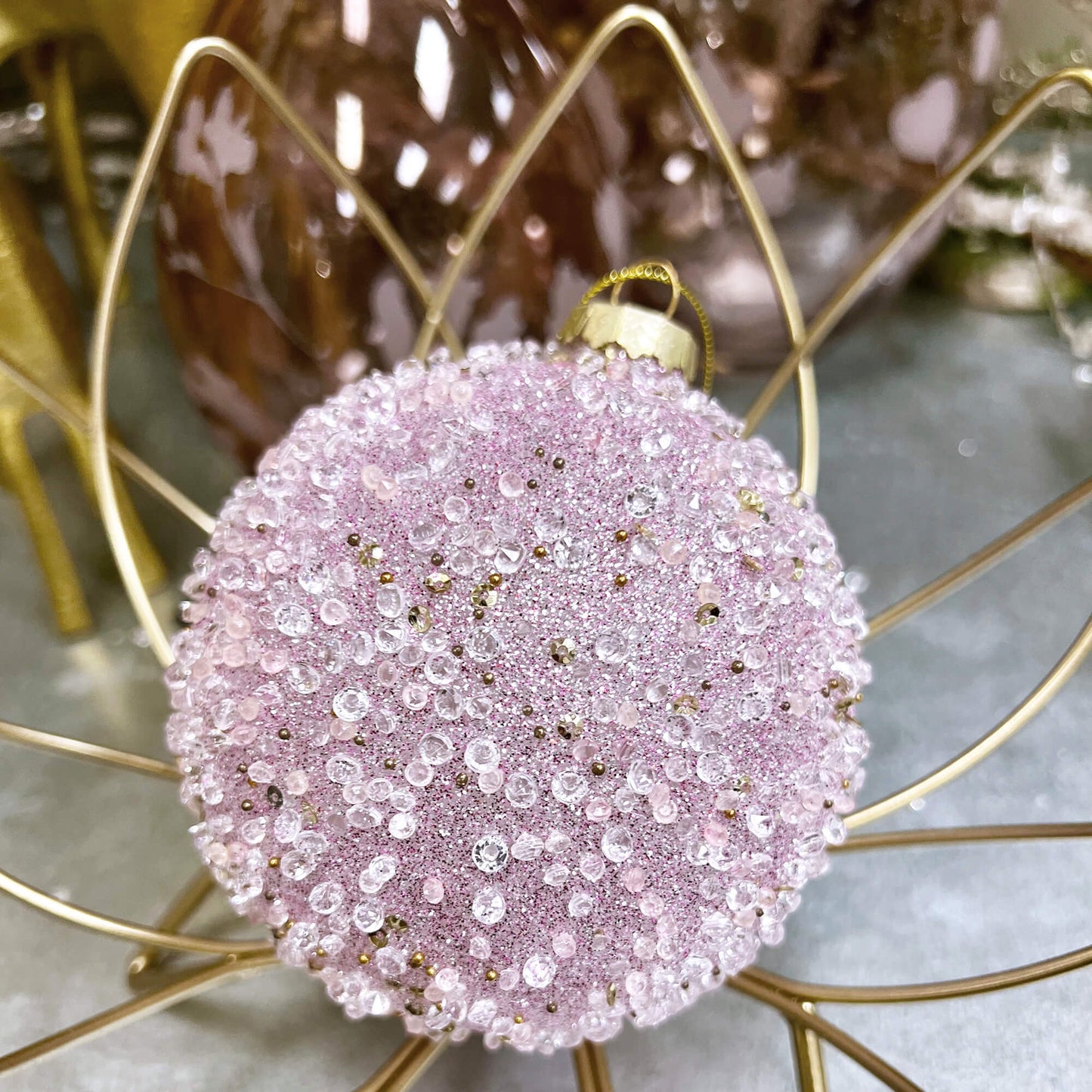 PASTEL BEADED BALL ORNAMENT