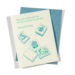 Jokers Blanks Mahjong Birthday | Letterpress Greeting Card