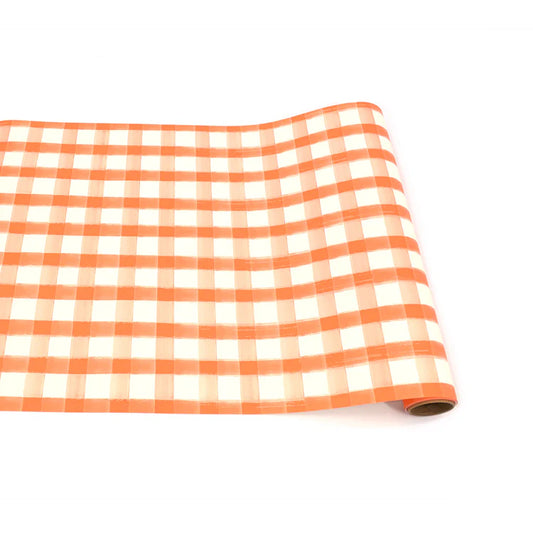 Orange Painted Check Runner