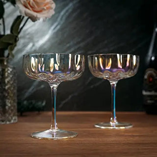 Flower Elegant Champagne & Cocktail Coupe - Iridescent