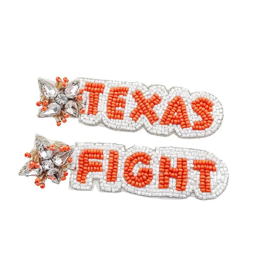 Texas Fight Beaded Earrings