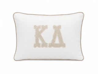 Sorority Appliqued Neutral Pillow