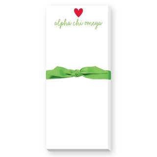 Sorority Greek Heart Skinny Notepad