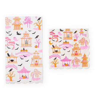 Haunted Pagoda Scalloped Paper Napkin