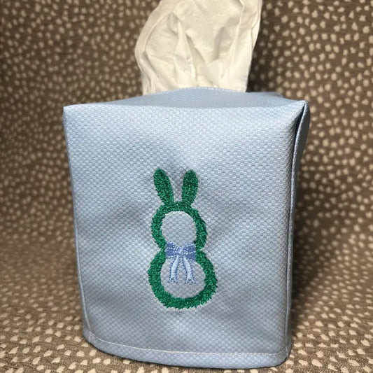 Bunny Wreath Pique Tissue Box Cover
