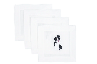 Best Friend Embroidered Cocktail Napkins - Dogs
