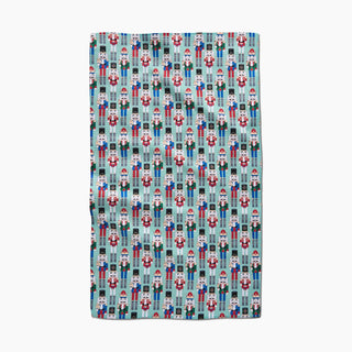 a towel with nutcrackers on it
