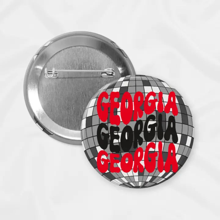 Georgia Game Day Button | Disco - 2.25"