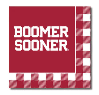 OU - Boomer Sooner Checkerboard Full Color Napkins