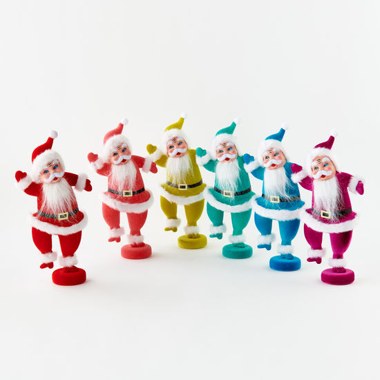 Flocked Dancing Santa