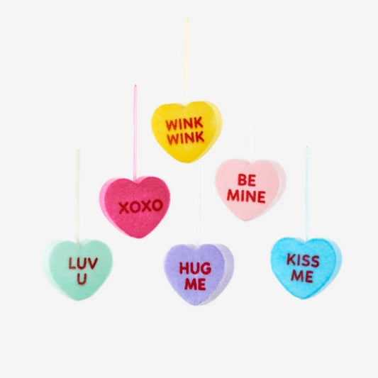 Small Flocked Conversation Heart