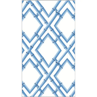 Blue Bamboo Trellis Paper Guest Towels | Luxe Pack of 40