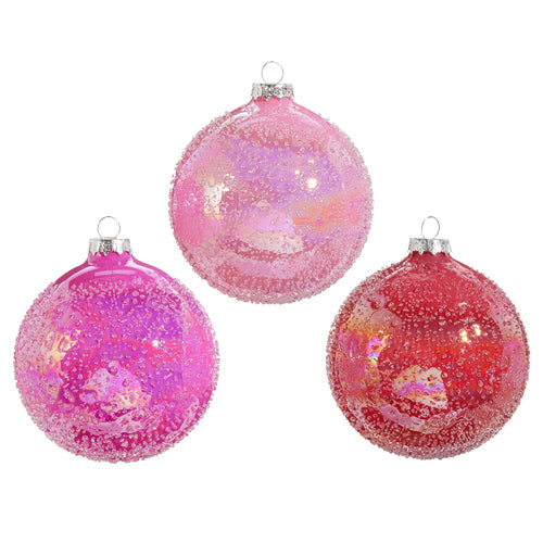 GLITTER BALL ORNAMENT 4"