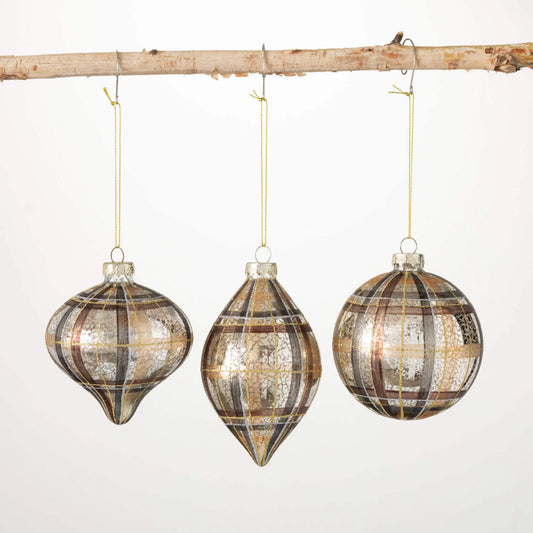 NEUTRAL PLAID ORNAMENT