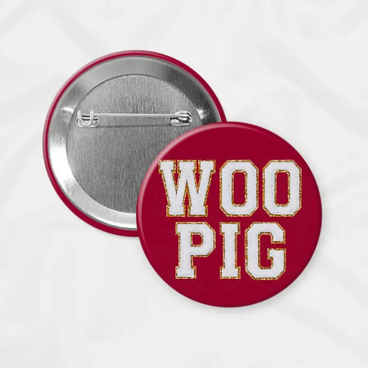 Arkansas Game Day Button | Woo Pig Chenille Letters