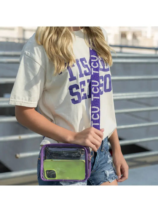 TCU Beaded Purse Strap