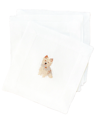 Best Friend Embroidered Cocktail Napkins - Dogs