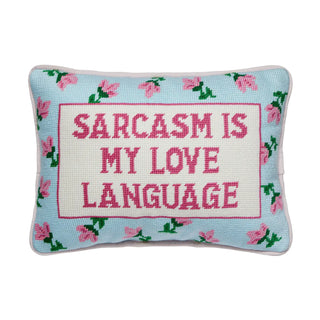Sarcasm's My Love Embroidered Pillow