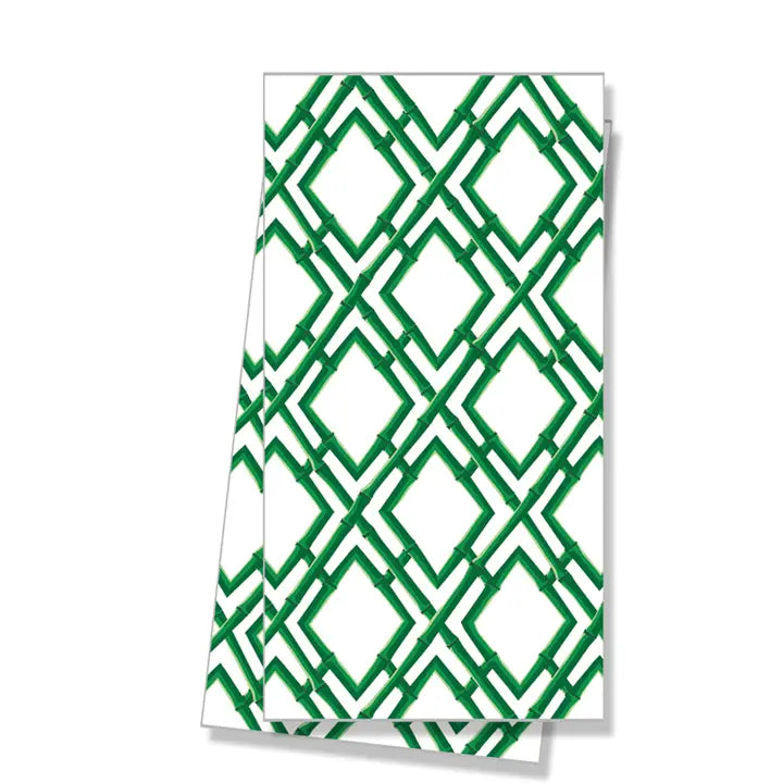 Green Bamboo Trellis Tea Towel