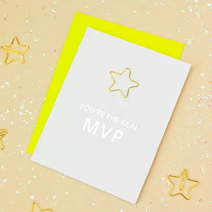 You're the Real Mvp - Star Paper Clip Letterpress Card